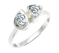 SILVERTROVE in Opale dendritico pietra preziosa per Anello placcato argento Uomo e donna gioielli fatti a mano di tutte le taglie CRG1260CI_47 (15.0)