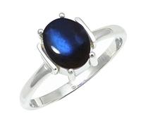 SILVERTROVE Labradorite pietra preziosa per Anello placcato argento Uomo e donna in gioiello fatto a mano CRG1255BN_54 (17.2)