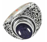 SILVERTROVE Pietra del sole sintetica Anello con pietra preziosa per uomo e donna in argento sterling 925, gioiello fatto a mano CRG1220CA_72 (22.9)