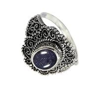 SILVERTROVE Pietra del sole sintetica Anello con pietra preziosa per uomo e donna in argento sterling 925, gioiello fatto a mano CRG1137CA_69 (22.0)