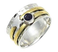 SILVERTROVE Pietra del sole sintetica con pietra preziosa per uomo e donna in Anello placcato argento gioiello fatto a mano CRG1266CA_50 (15.9)