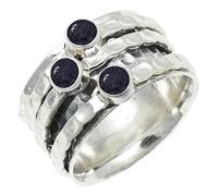 SILVERTROVE Pietra del sole sintetica con pietra preziosa per uomo e donna in Anello placcato argento gioiello fatto a mano CRG1269CA_50 (15.9)