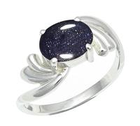 SILVERTROVE Pietra del sole sintetica pietra preziosa per Anello placcato argento Uomo e donna in gioiello fatto a mano CRG1259CA_58 (18.5)