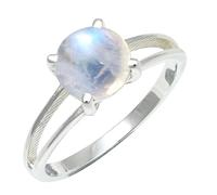 SILVERTROVE Pietra di luna arcobaleno pietra preziosa per Anello placcato argento Uomo e donna gioielli fatti a mano di tutte le taglie CRG1258BO_64 (20.4)