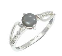 SILVERTROVE Pietra di luna grigia Anello con pietra preziosa per uomo e donna in argento sterling 925, gioiello fatto a mano CRG1242BQ_62 (19.7)
