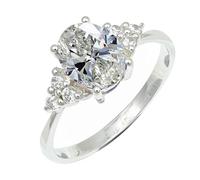 SILVERTROVE pietra preziosa CZ per Anello placcato argento Uomo e donna gioiello fatto a mano CRG1246AH_61 (19.4)