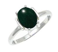 SILVERTROVE pietra preziosa Giada verde per Anello placcato argento Uomo e donna in regalo di gioielli CRG1255CD_65 (20.7)