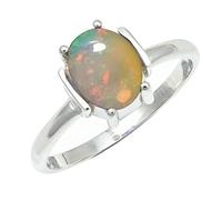 SILVERTROVE pietra preziosa Opale per Anello placcato argento Uomo e donna in regalo di gioielli CRG1255BE_66 (21.0)