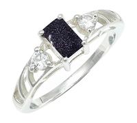 SILVERTROVE pietra preziosa Pietra del sole sintetica per Anello placcato argento Uomo e donna in regalo di gioielli CRG1248CA_50 (15.9)