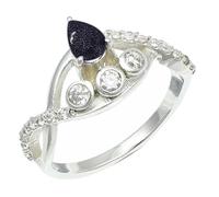SILVERTROVE pietra preziosa Pietra del sole sintetica per Anello placcato argento Uomo e donna in regalo di gioielli CRG1253CA_52 (16.6)