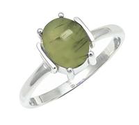 SILVERTROVE Prehnite pietra preziosa per Anello placcato argento Uomo e donna in gioiello fatto a mano CRG1255CH_72 (22.9)