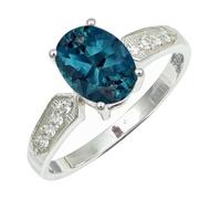 SILVERTROVE Topazio blu di Londra coltivato in laboratorio Anello con pietra preziosa per uomo e donna in argento sterling 925, gioiello fatto a mano CRG1250AT_69 (22.0)