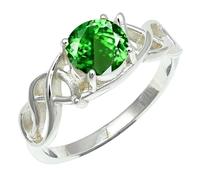 SILVERTROVE Tsavorite coltivato in laboratorio pietra preziosa per Anello placcato argento Uomo e donna gioielli di tutte le taglie CRG1257AU_50 (15.9)
