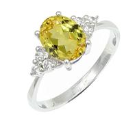 SILVERTROVE Zaffiro giallo coltivato in laboratorio pietra preziosa per Anello placcato argento Uomo e donna gioielli di tutte le taglie CRG1246AP_62 (19.7)