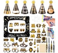 Silvester Decorazioni Capodanno 2026 Photo Booth Cornice Capodanno 2026 Happy New Year Eve Decorations Addobbi capodanno Kit Ultimo Dell' Anno Gadget Cappelli Occhiali Accessori