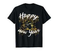 Silvester Feuerwerk Neujahrsgeschenk Happy Sekt - Top per Prosecco Maglietta