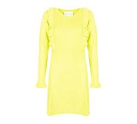 Silvian Heach - Abito Midi con Motivo Plissettato e Volant Frontali - - Dresses - Donna - Verde - M