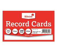 Silvine 5 x 3 carte bianche - tinta unita, 100 carte per confezione. Rif 753 (127 x 76 mm)