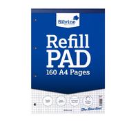 Silvine A4 Ricarica Pad 160 Fogli Ufficio Carta a Righe Tinta Grafico Quadrato