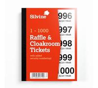 Silvine Biglietti per guardaroba/lotteria, numerati da 1 a 1000 con numerazione di sicurezza, rif. CRT1000, singolo