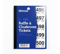 Silvine Biglietti per guardaroba/lotteria, numerati da 1 a 500 con numerazione di sicurezza. Rif CRT500