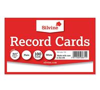 Silvine - Blocco con cartoncini di registrazione, da 20 x 12 cm, colore: bianco