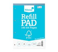 Silvine - Blocco di ricarica A4, 160 pagine, FSC. Righe 8 mm con margine, rif. FSCRP80