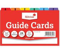 Silvine - Cartoline guida 12,7 x 7,6 cm, colore bianco, a schede A-Z, rif. 853 (126 x 76 mm)