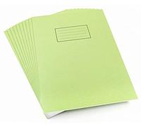 Silvine EX110 - Quaderno per esercizi a righe, con bordo, 80 pagine, A4, 10 pezzi, verde