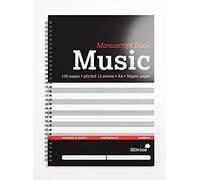 Silvine Libro di spartiti musicali A4 - Stampato 12 pentagrammi (100 pagine)
