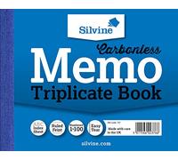 Silvine Libro per appunti triplicato senza carbonio, numerato da 1 a 100 con foglio indice (102 x 127 mm)