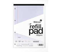 Silvine Likac Paper - Blocco di fogli A4 per dislessia, a righe con margine, 100 pagine