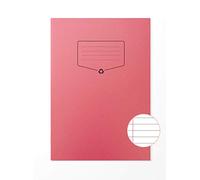 Silvine Quaderno in carta riciclata, formato A4, a righe con margine, 64 pagine, confezione da 10, colore: rosso