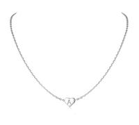 Silvora Collana con Ciondolo Lettera Iniziale in Argento 925 Catena Sottile Medaglia Argento/Oro Placcato Piccoli Gioielli Minimalisti Alfabeto Affascinante Collana con Ciondolo A-Z