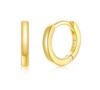 Silvora Orecchini Cerchio Donna Uomo Argento 925, 8mm Orecchini Donna Oro, Orecchino a Cerchio Piccolo Uomo Brillante, Idee Regalo per Compleanno Anniversario Natale