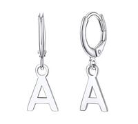 Silvora Orecchini Iniziali Pendenti 26 Lettere in Argento Sterling Gioielli a Cerchio con Lettere S925 Orecchini da Donna Ciondoli di Compleanno Semplice Elegante