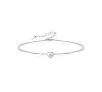 Silvora S925 Argento Mini Lettera A-Z Piccola Iniziale Cuore Ciondolo Nome Cavigliera/Braccialetti per Donne Ragazze 22+5cm Catena di Prolunga Cavigliera in Argento Sterling per Ragazze Adolescenti