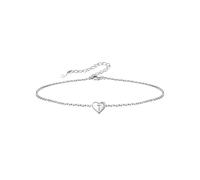 Silvora S925 Argento Mini Lettera A-Z Piccola Iniziale Cuore Ciondolo Nome Cavigliera/Braccialetti per Donne Ragazze 22+5cm Catena di Prolunga Cavigliera in Argento Sterling per Ragazze Adolescenti