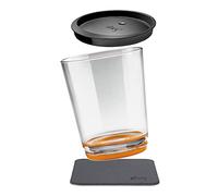 Silwy® Bicchiere magnetico color arancione con coperchio a tenuta stagna e cuscinetto in gel nano in metallo per un posizionamento e un trasporto stabile, perfetto per campeggio e barca