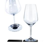 Silwy® - Bicchieri magnetici, con magnete perfettamente integrato e nano-sottobicchieri metallici (vino bordeaux)