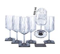 silwy® Bicchieri magnetici in plastica ad alta tecnologia con cuscinetti in gel nano metallico - Bicchieri da campeggio antiscivolo, accessori per barche e yacht (Vino // 300 ml // Confezione da 6)