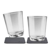 Silwy, bicchieri magnetici semplicemente fantastici, antiscivolo, di plastica infrangibile con magnete integrato e con sottobicchieri metallici, per campeggio, barca, bambini, The Classic, 2x0.25l