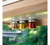 Silwy® Classy - Set di 3 bicchieri magnetici da 125 ml, con magneti integrati e una barra di metallo da 25 cm, colore: Nero