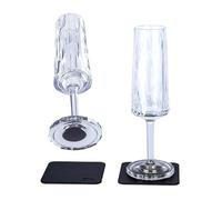 silwy® HIGH-TECH bicchieri magnetici in plastica con cuscinetti in gel nano in metallo - bicchieri da campeggio antiscivolo, accessori per barche e yacht (spumante // 0,15 l // set di 2)