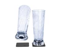 silwy® HIGH-TECH bicchieri magnetici in plastica con cuscinetti in metallo nano-gel - bicchieri da campeggio antiscivolo, accessori per barche e yacht (birra // 0,5 l // set di 2)