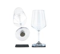 Silwy® High Tech - Bicchieri magnetici in plastica per vino classico, inclusi cuscinetti nano in metallo, perfetti per campeggio, caravaning e boating (vino // 0,5 l/set da 2)