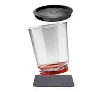 silwy® magnetic drinkware, bicchiere magnetico di plastica antiscivolo, infrangibili con magnete integrato con coperchio e sottobicchieri metallici, campeggio, barca, bambini - Ready Red