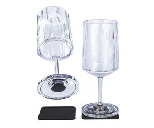Silwy® - Occhiali magnetici in plastica ad alta tecnologia con cuscinetti in metallo nano gel, perfetti per campeggio, roulotte e nautica (vino, 0,3 l, set da 2)