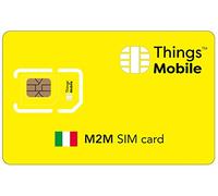 SIM Card M2M ITALIA Things Mobile con copertura globale e rete multi-operatore GSM/2G/3G/4G LTE, senza costi fissi, senza scadenza e tariffe competitive, con 10 € di credito incluso