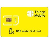 SIM Card per USB ROUTER - Things Mobile - con copertura globale e rete multi-operatore GSM/2G/3G/4G LTE, senza costi fissi, senza scadenza e tariffe competitive, con 10 € di credito incluso